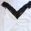ZARA Trafaluc fehér-fekete csipkés body – S-es méret