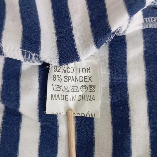 Zeta Moda tengerészkék-fehér galléros női póló – M/L